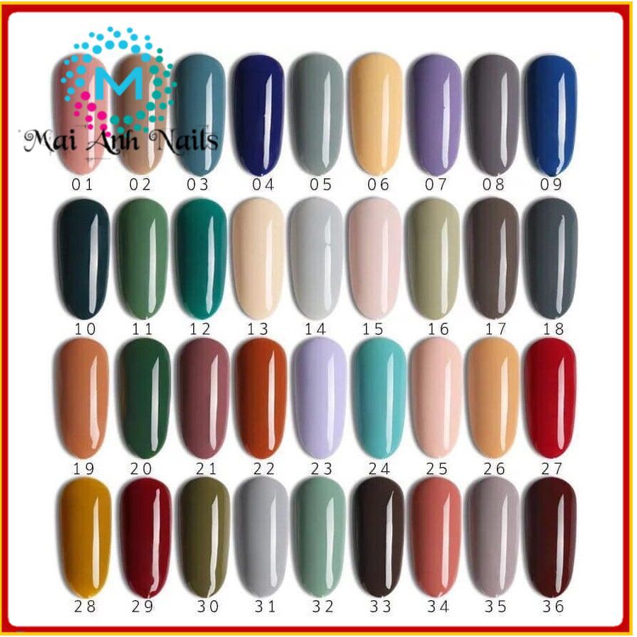 Sơn Gel As chính hãng set Mld chuẩn màu, chất đặc, mịn