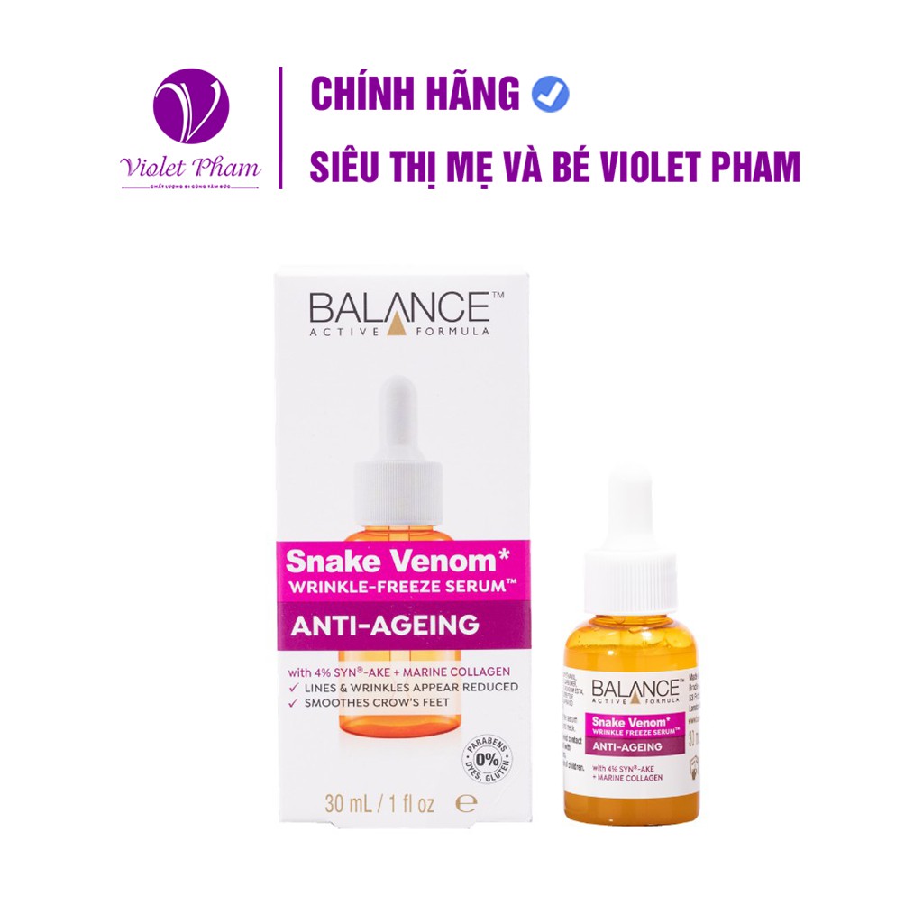 Serum chống lão hóa nọc rắn Balance Active Formula Snake Venom Wrinkle Freeze 30ml