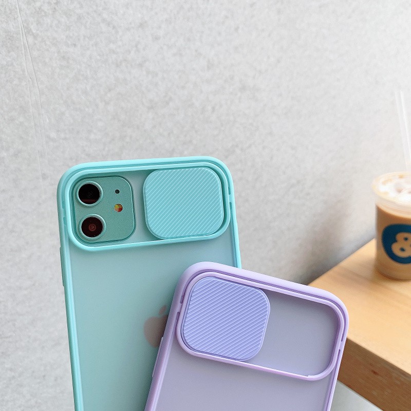 Ốp điện thoại PC mặt nhám có thanh trượt bảo vệ camera cho iPhone 12 11 Pro Max | BigBuy360 - bigbuy360.vn