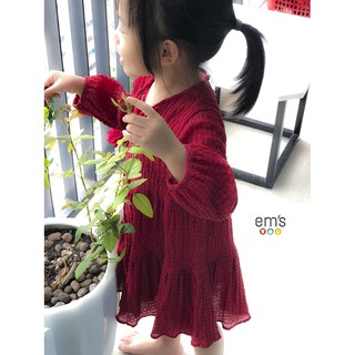 Váy bé gái boho dập nhăn