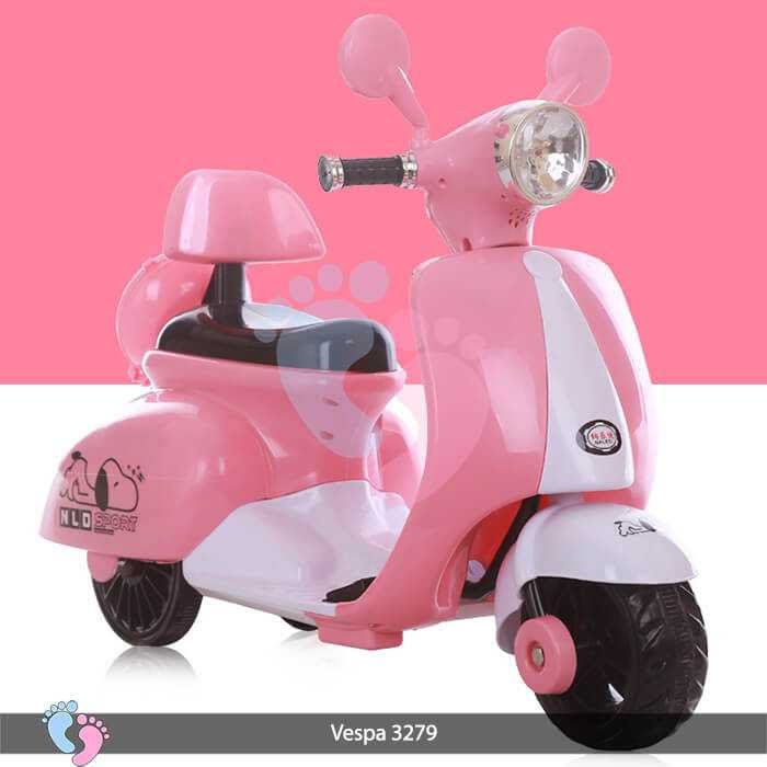 (ĐÃ VỀ HÀNG)Xe Máy Điện Trẻ Em Vespa 3279 Cổ Điển, Đẹp Mắt Cho Bé Yêu