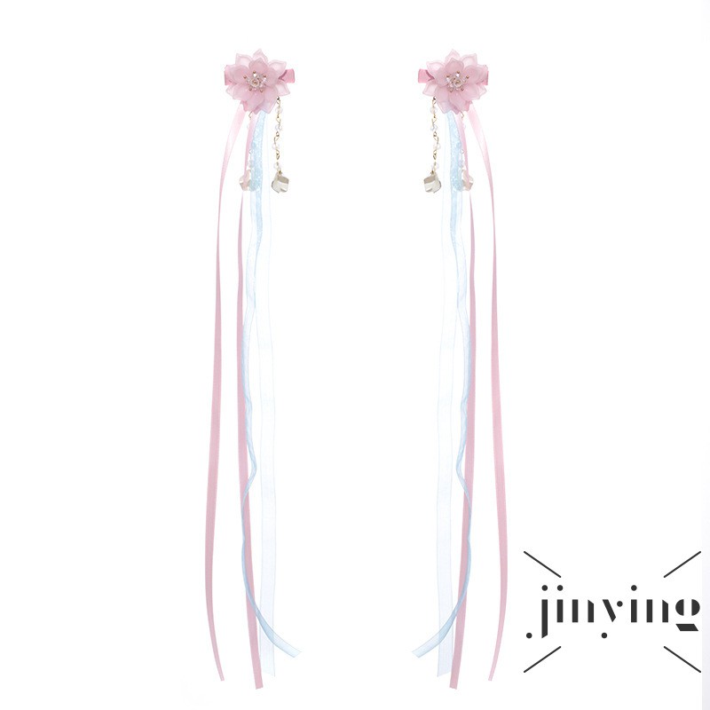 GETNOIVAS Kẹp tóc hoa đính tua rua phong cách Trung Quốc cổ điển