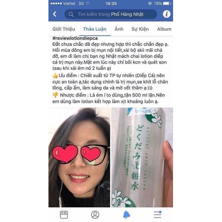 Nước hoa hồng diếp cá / tía tô Dokudami Natural Skin Lotion Nhật