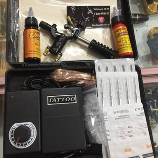 Combo 1 máy xăm rotary flydragon /bộ mầu đen