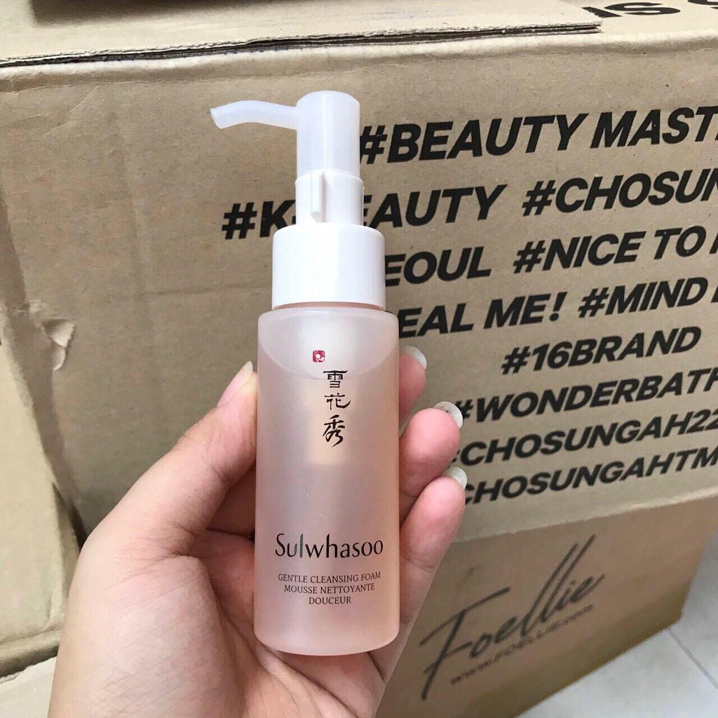 Sữa Rửa Mặt Sulwhasoo Gentle Cleansing Foam 50ml Dịu Nhẹ Làm Sạch Sâu Và Dưỡng Ẩm Mẫu Mới