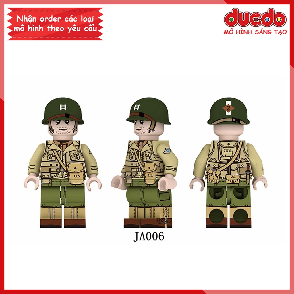 Minifigures chiến binh Army trong chiến tranh thế giới - Đồ chơi Lắp ghép Xếp hình Mô hình Mini WW2 JA003