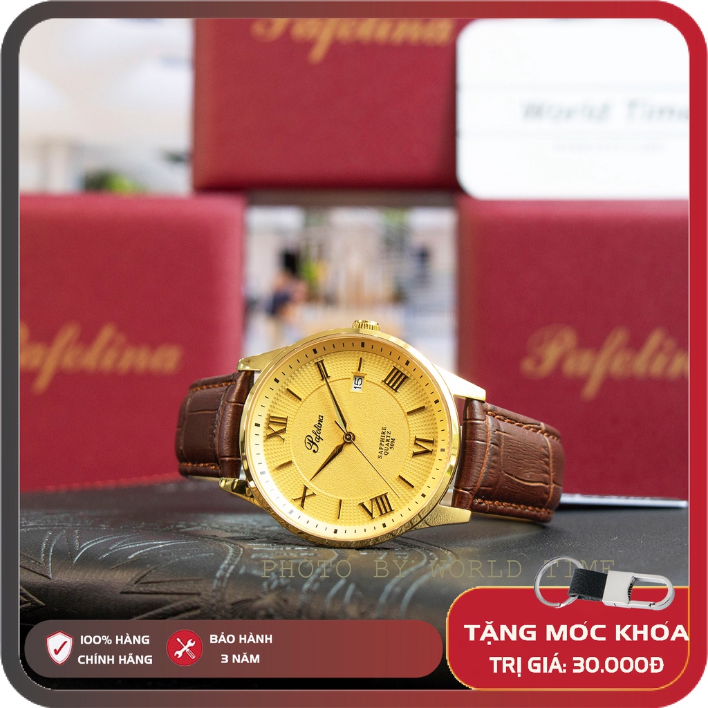 Đồng Hồ Nam dây da pafolina 5035m  [ Chính Hãng Full Box ] Sapphire Chống Xước , Chống Nước