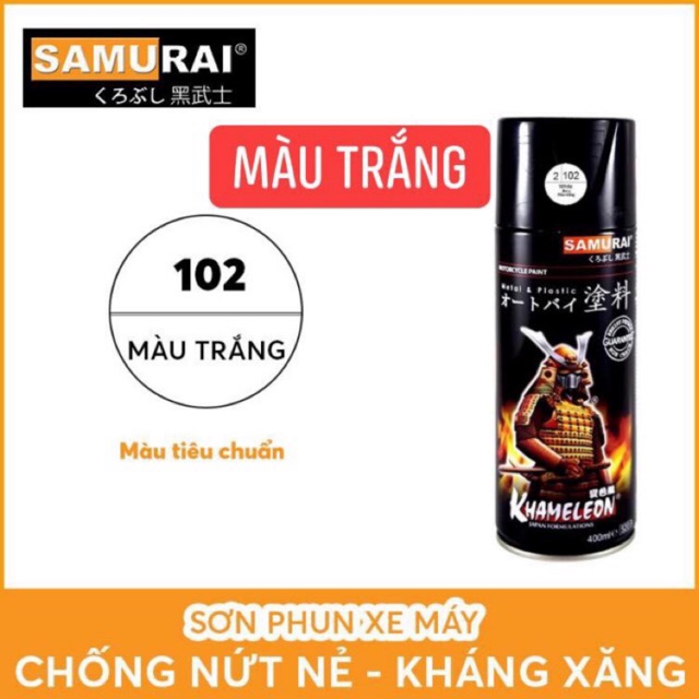 sơn xịt samurai màu trắng 102