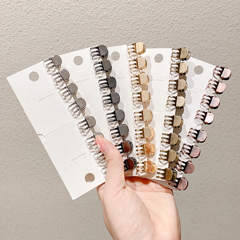 Set 4 Kẹp Tóc Kim Loại Kiểu Hàn Quốc Giá Đỡ