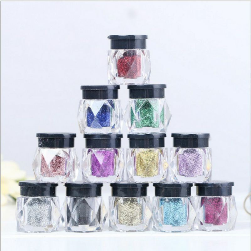 sét 12 hộp nhũ màu 12 màu siêu xinh mp