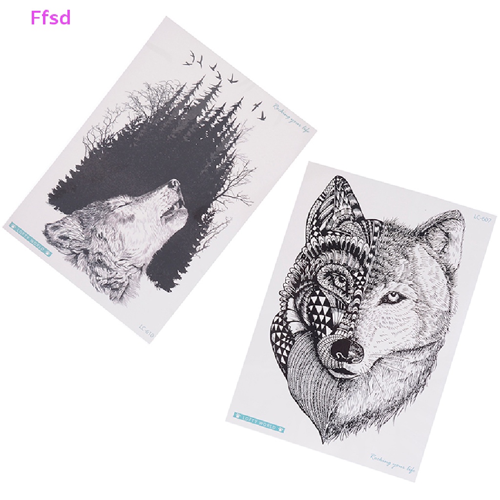 Hình Xăm Dán Tạm Thời Hình Sói Chống Nước Cho Nam * Bán Nóng
