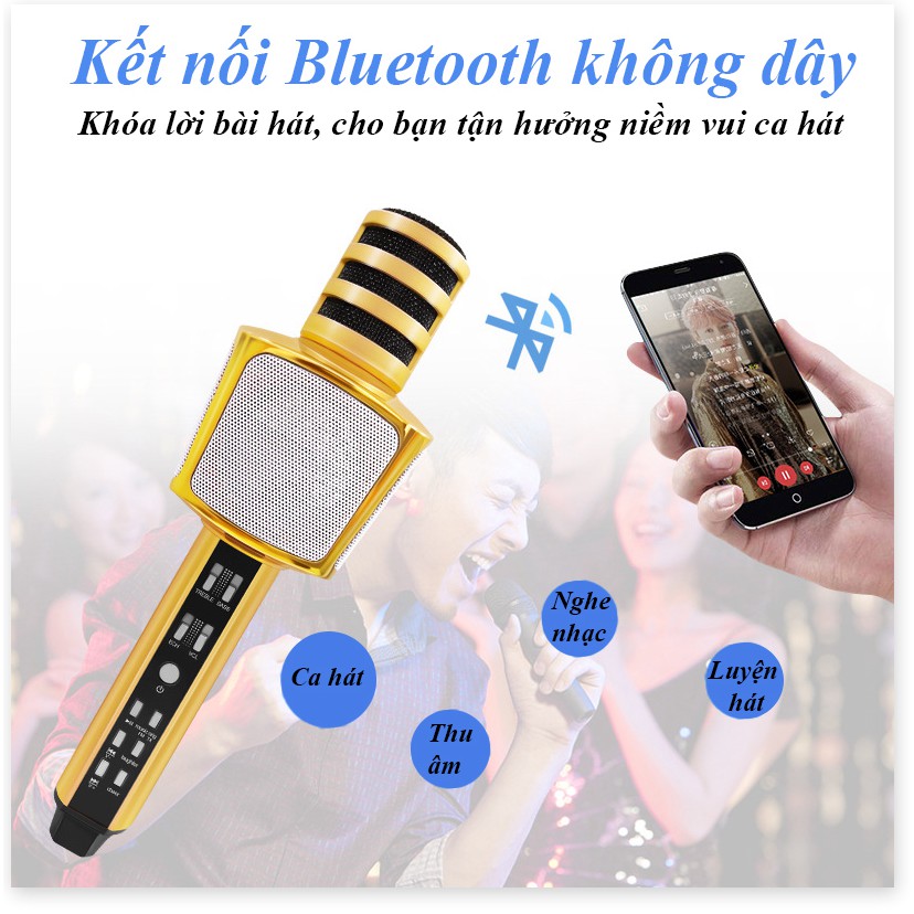 (XẢ KHO BÁN LỖ) Micro không dây tích hợp loa bluetooth không dây SD-17, Mic karaoke SD17 SDRD với thiết kế nhỏ gọn dễ xế