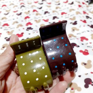 Combo 4 cái Kẹp tóc 5 răng bóng màu chấm bi