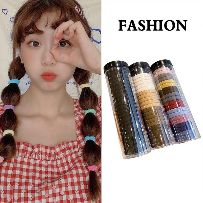 Dây cột tóc co giãn bằng cao su nhiều màu sắc thời trang đơn giản cho nữ