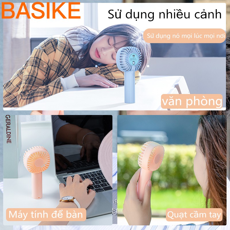 Quạt cầm tay mini tích điện BASIKE FA05 sạc USB thiết kế nhỏ gọn tiện mang theo - Bảo hành 12 tháng