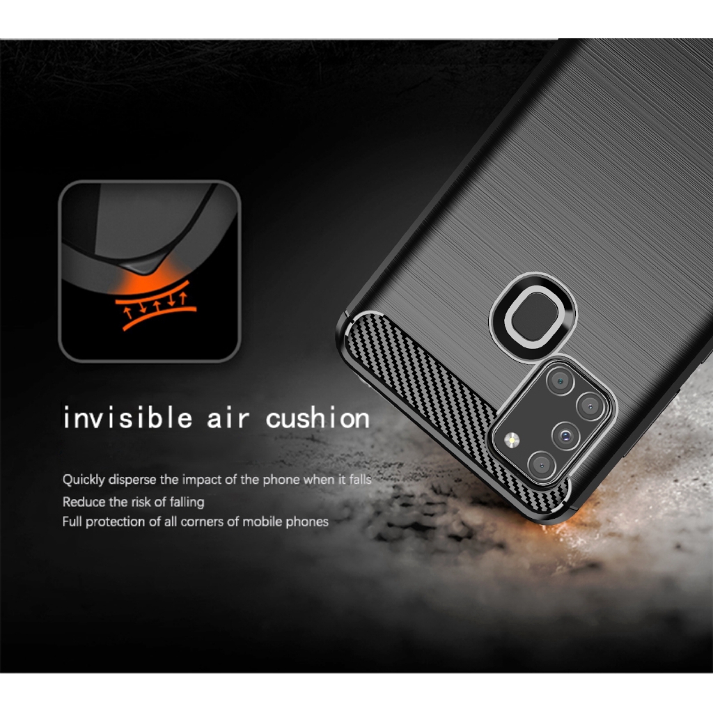 Ốp điện thoại sợi carbon chống sốc cao cấp cho Samsung Galaxy A21s