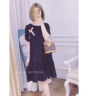 VÁy cổ tròn nơ đuôi cá