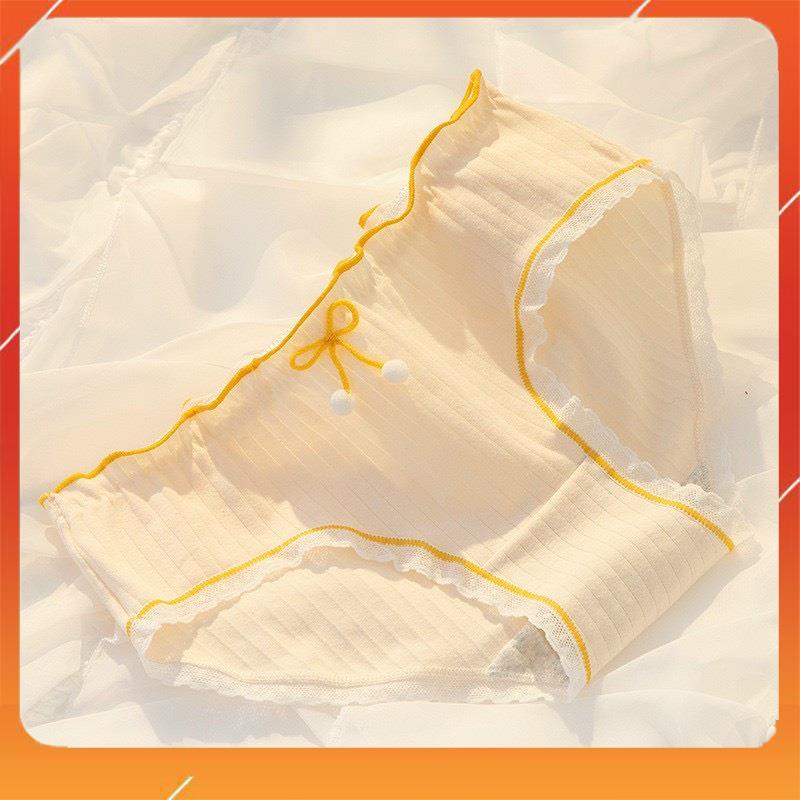 Quần lót học sinh cotton cao cấp kháng khuẩn mềm mại thấm hút mồ hôi vân kẻ sọc mix nơ YH16