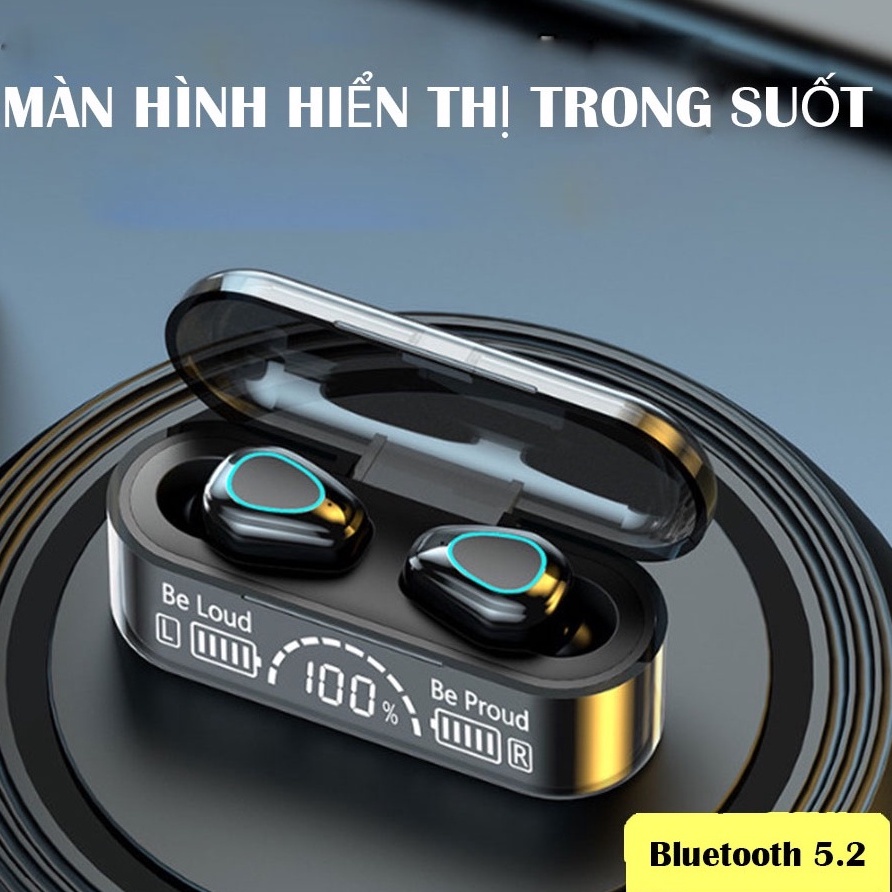 Tai nghe bluetooth V5.2 F11 Tai nghe không dây bản cao cấp chống nước chống ồn kháng nước IPX7 pin trâu hỗ trợ đàm thoại