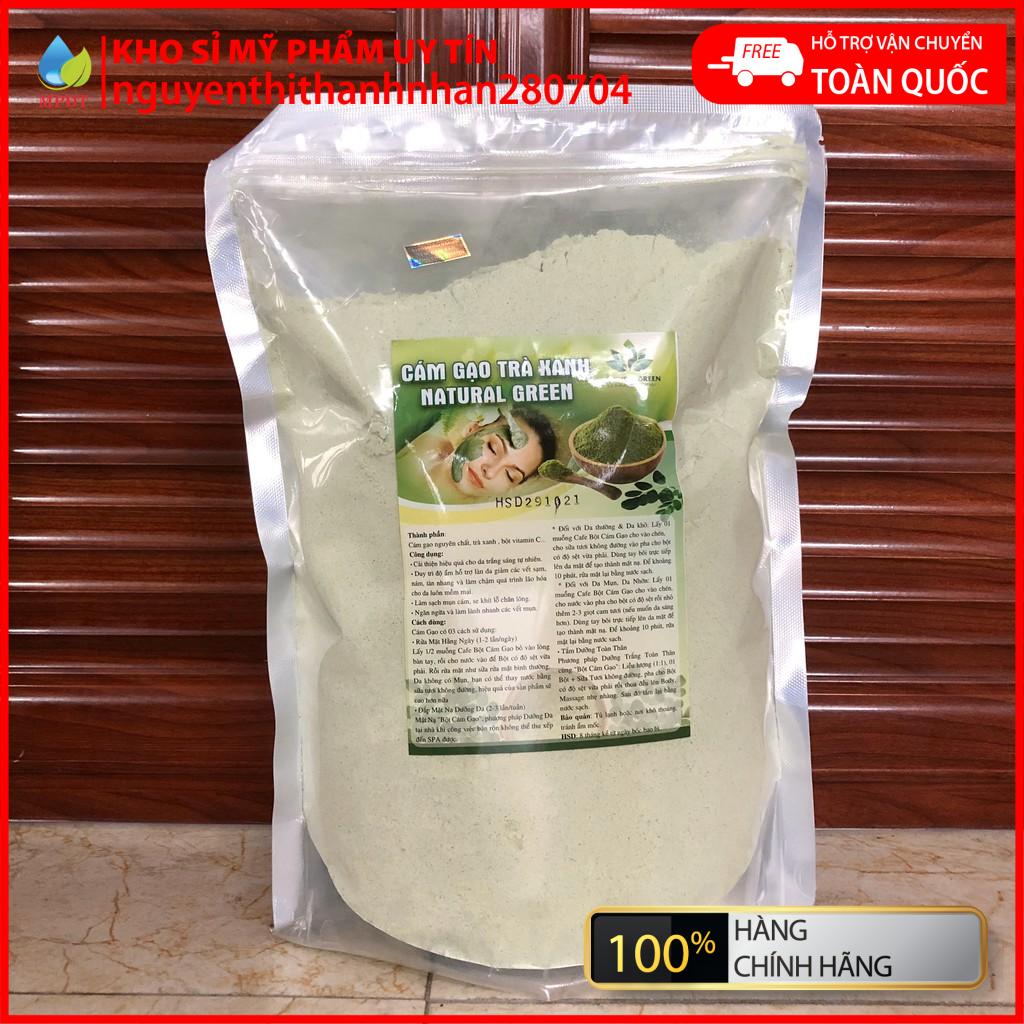 [ Gía sỉ_500GR] Bột cám gạo trà xanh,ủ trắng trà xanh,rửa mặt và tắm trắng body chính hãng mỹ phẩm thiên nhiên
