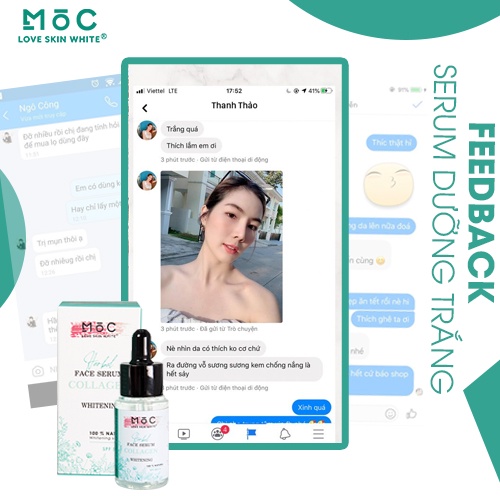 Tinh chất cấp ẩm, dưỡng trắng và chống lão hóa da Collagen Mộc Love Skin White 25ml