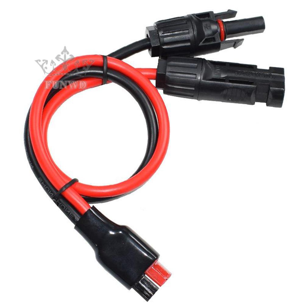 【FUNWD】1x For Anderson Plug To Solar Panel Cable Wiring Adapter Connector 35cm Replace
