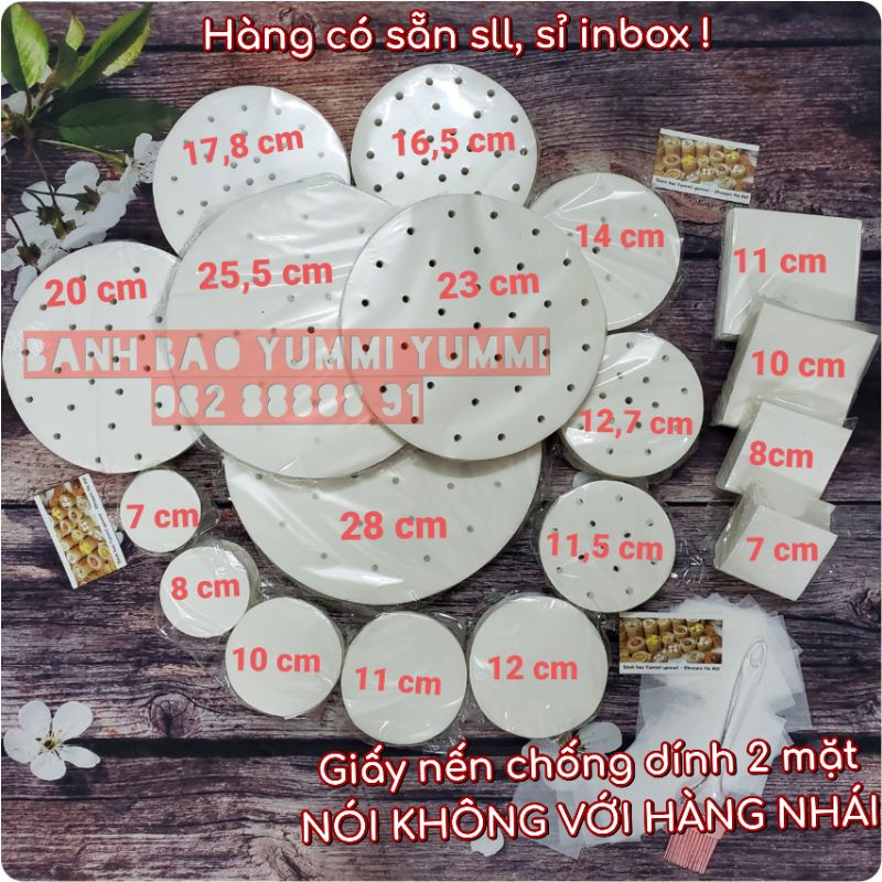 Giấy nến tròn đục lỗ set 100 tờ đến 400 tờ - dùng lót Xửng hấp và Nồi chiên không dầu ( sỉ sll inbox )