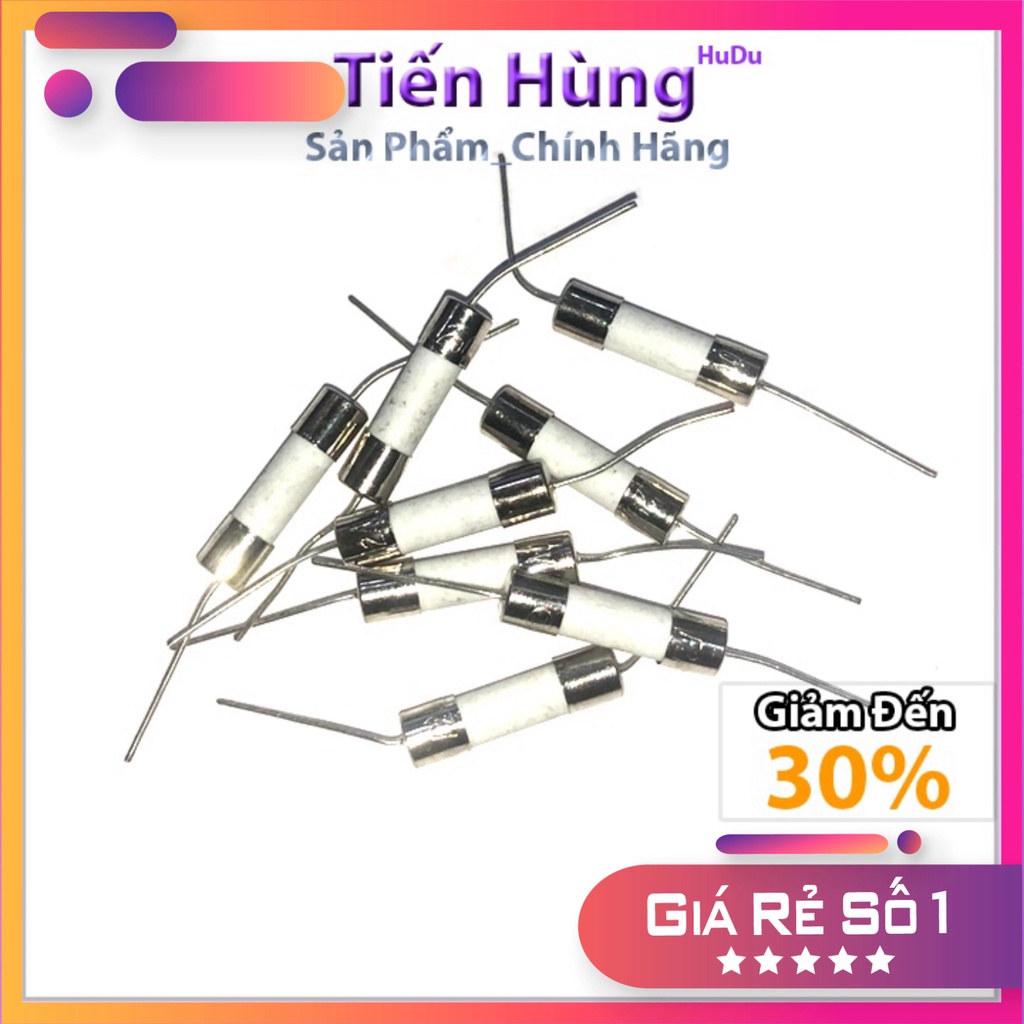 Cầu Chì Sứ Cắm- Chân Hàn 5x20mm 250V 5A cầu chì ống hàn mạch
