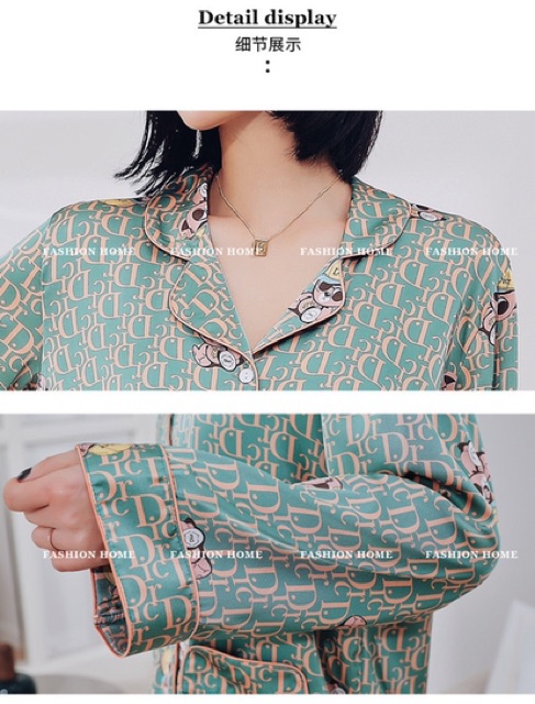 SX 620 bộ ngủ dài tay pjiama  - đồ ngủ lụa satin cao cấp -KellyWang