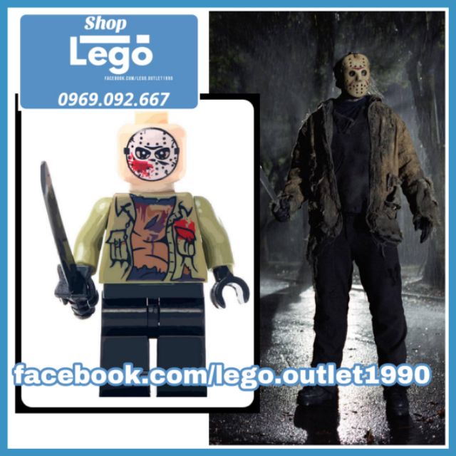 Xếp hình Jason Voorhees - Friday the 13th tên sát nhân Halloween Lego Minifigures Wm wm302