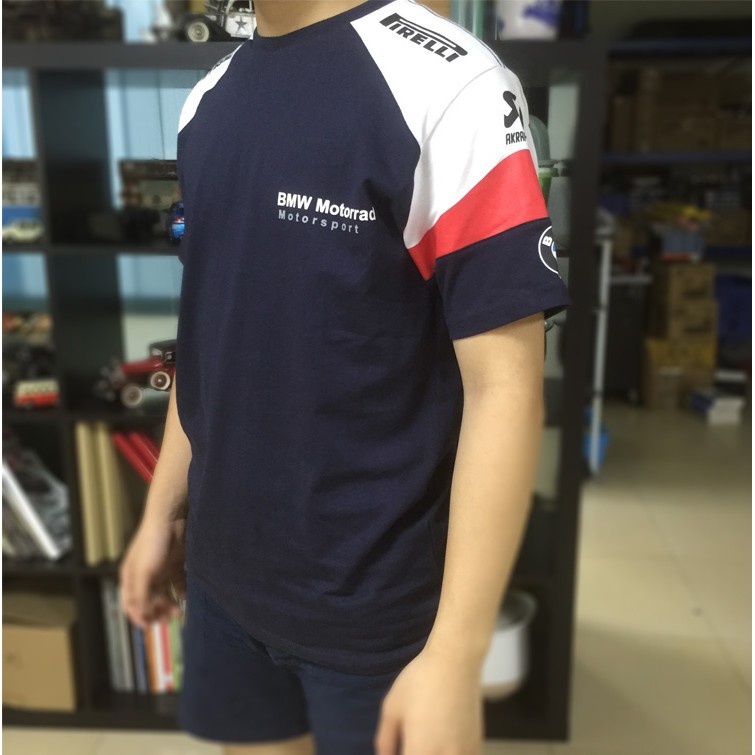 Áo thun ngắn tay in logo xe mô tô BMW