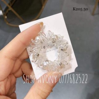 Combo 3 sợi cột tóc lò xo đính ngọc trắng