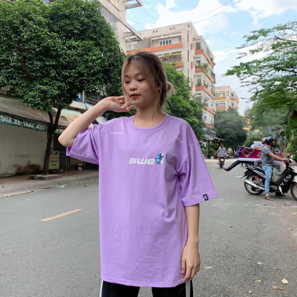 [ Full tag mác ] Áo thun SWE BUTTERFLY TEE form rộng tay lỡ cực hot || Hany Shop