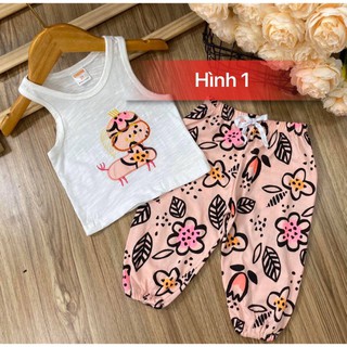 Bộ lửng thun cotton hình thêu đắp
