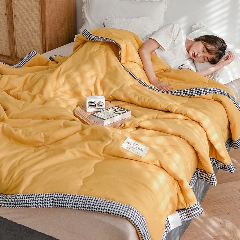 Chăn hè cotton đũi zara home viền roma cao cấp ,văn phòng cotton đũi zara home kích thước 2mx2m3 nặng 1,5kg