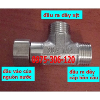 Van Chia Nước nối giữa xịt vệ sinh và dây cấp bồn cầu hay nối giữa 2 dây VAN CHIA 2 NGÃ KHÔNG KHÓA