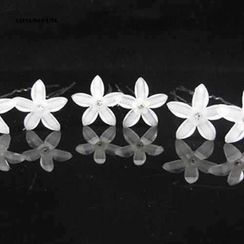 Bộ 20 trâm cài tóc hình hoa trắng phong cách cổ điển cho nữ