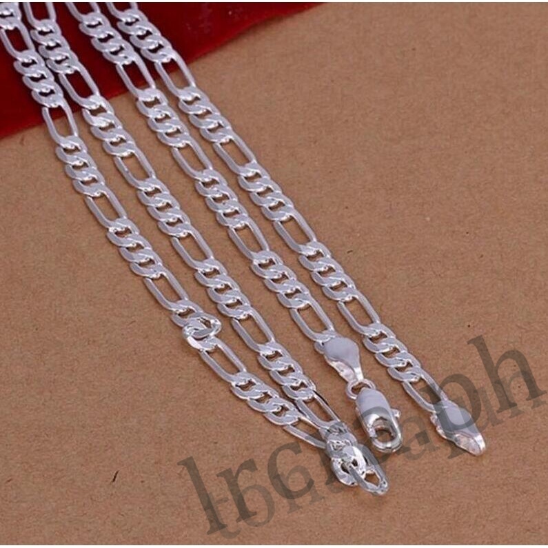 Lycra Vòng cổ mạ bạc 925 4mm cho nam