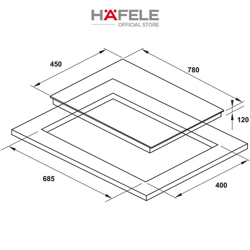 Bếp gas 3 vùng nấu Hafele HC-G783B 538.66.477