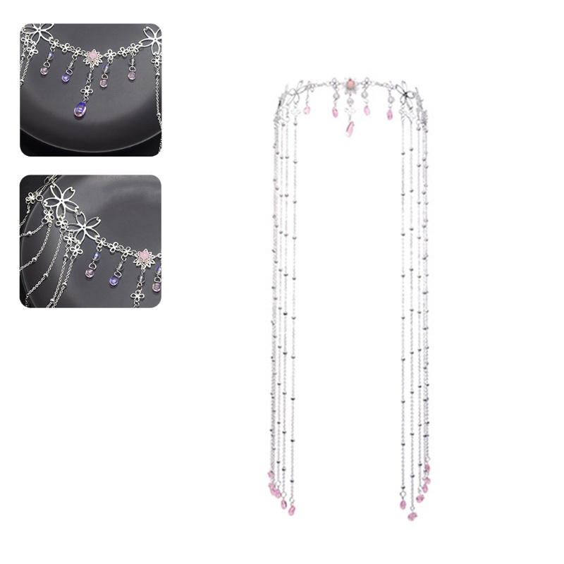 Trâm Cài Tóc Đính Đá Tua Rua Phong Cách Cổ Điển