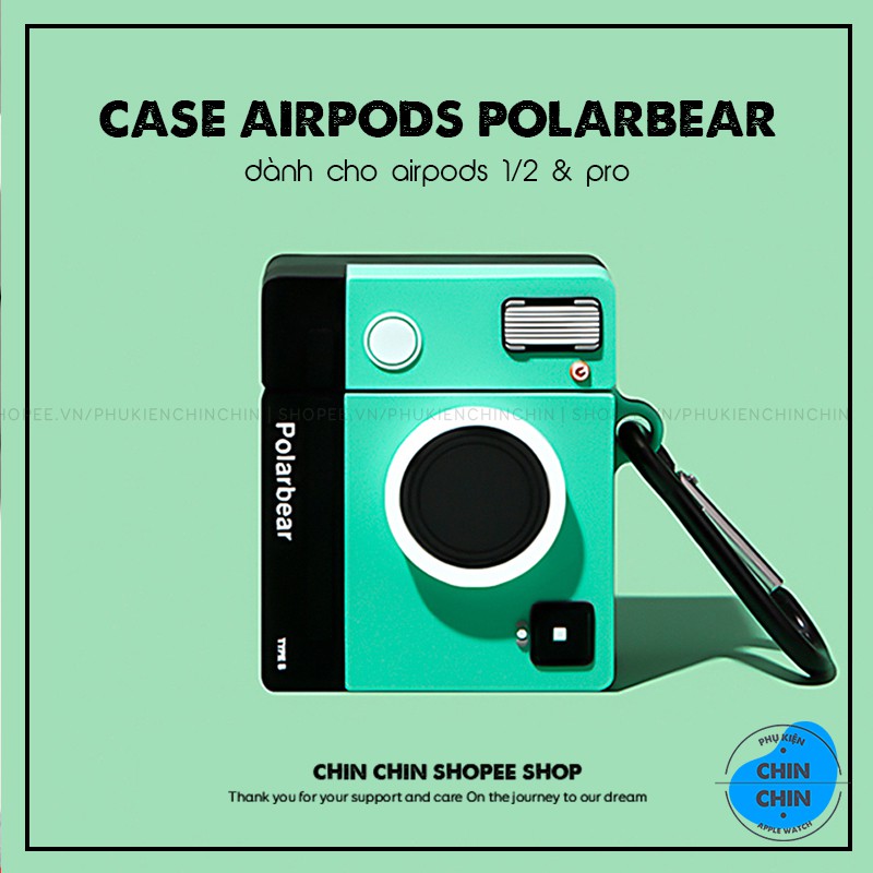 Case Vỏ Bao Airpods Đựng Tai Nghe Airpod 1 2 Pro Camera Máy Ảnh Polarbear Cực Cool Chất Liệu Silicon Dẻo - Chinchin Shop
