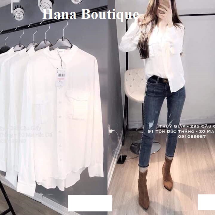 Áo sơ mi trắng 2 túi nguyên móc dư xịn hot
