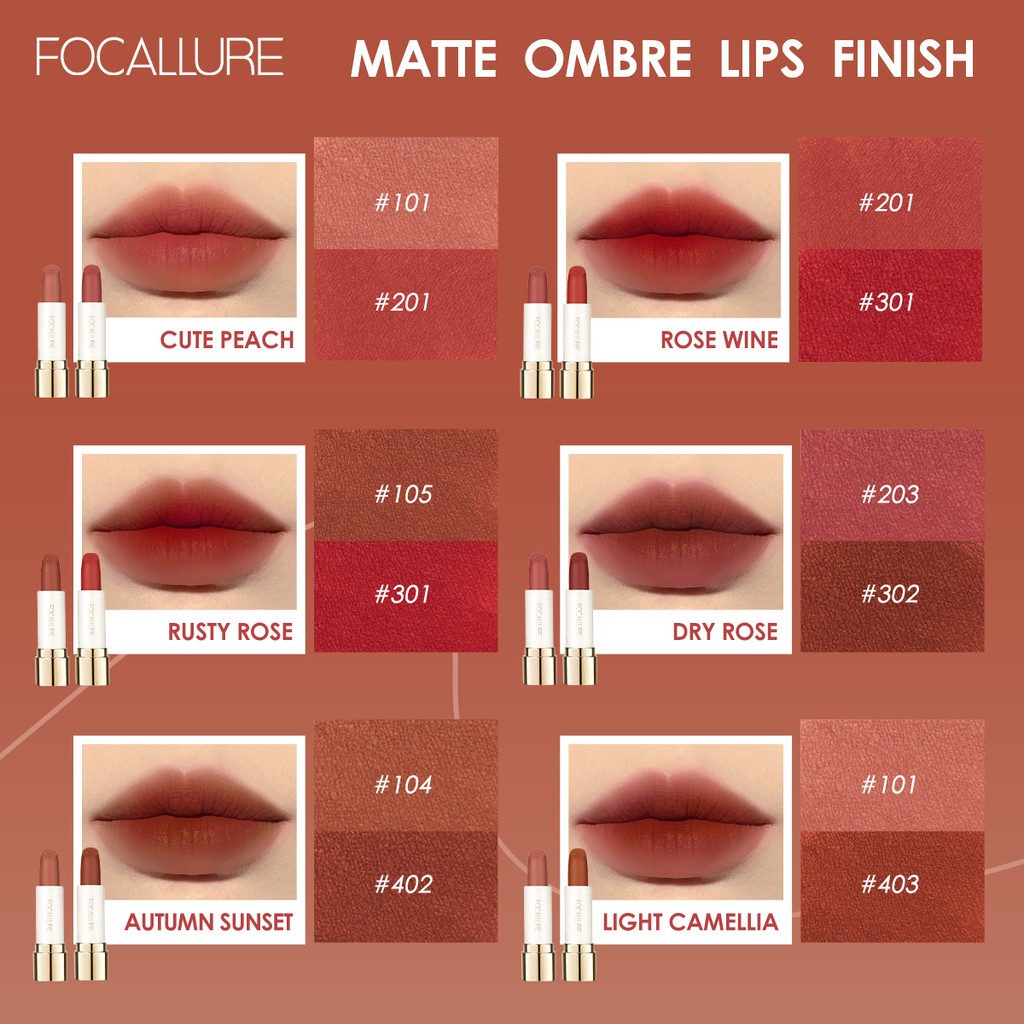 [Hàng mới về] Son môi Focallure mềm mịn chống nước không bết dính tiện dụng