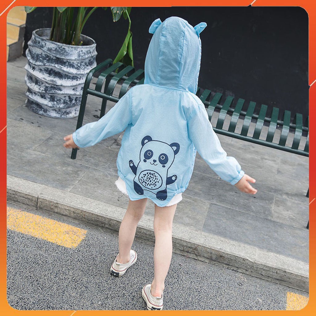Áo chống nắng cho bé trai bé gái, Ao khoác gió nhẹ cho bé in hình Gấu cực xinh cho bé từ 6-22kg Trang-store29