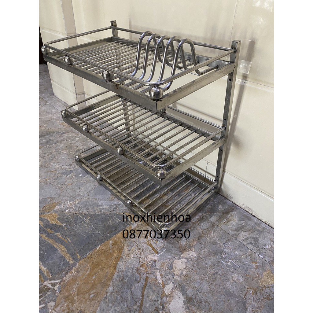 Kệ, trạn úp chén, bát gắn tường inox 3 tầng , 2 tầng