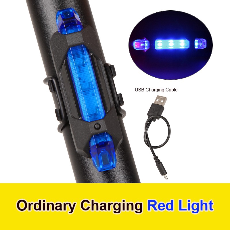 Đèn LED Cảnh Báo An Toàn Gắn Đuôi Xe Đạp Sạc USB Chống Nước