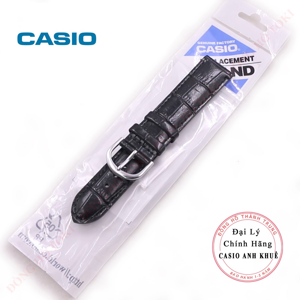 Dây da đồng hồ casio MTP-1183E chính hãng da đen cỡ 20mm