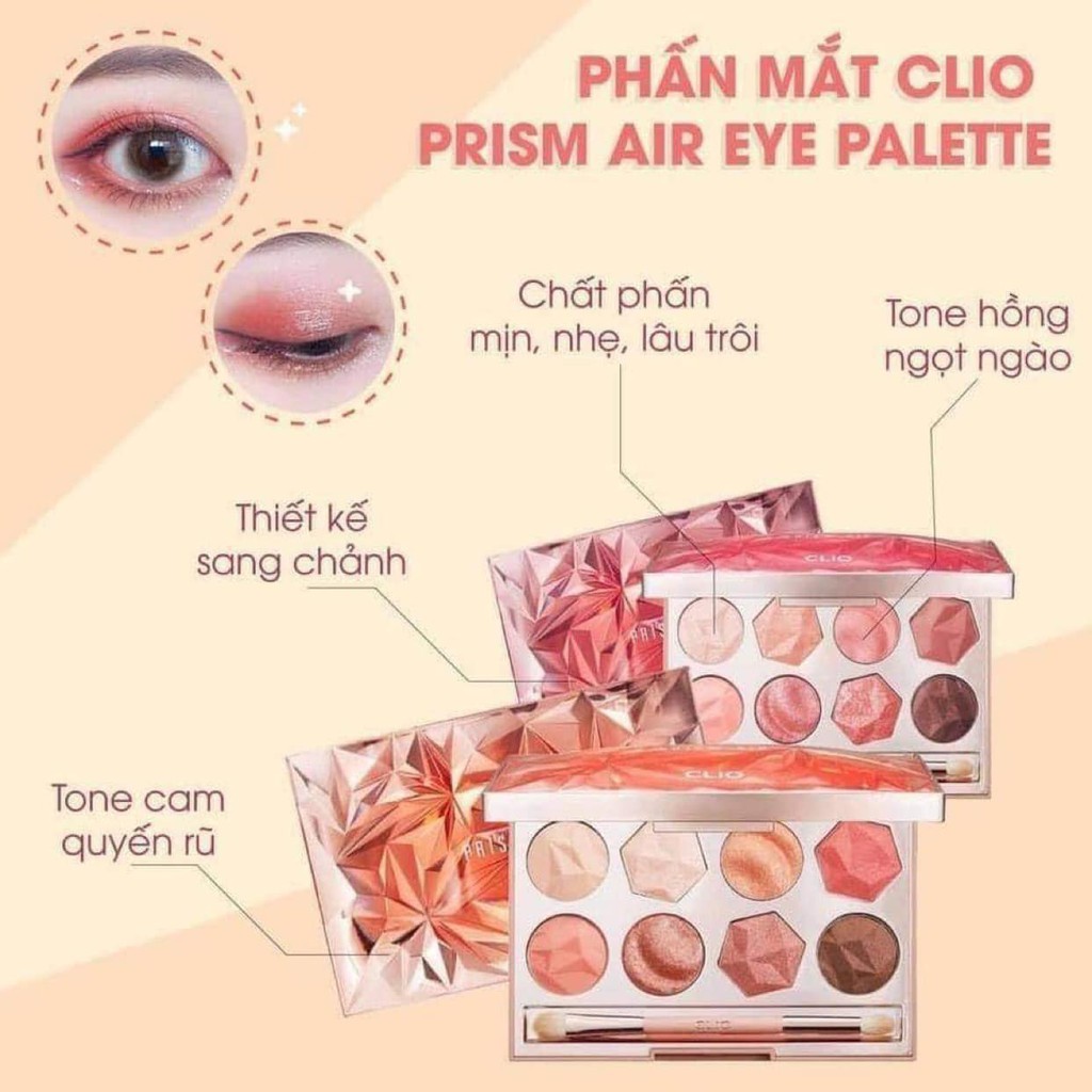 [100% AUTH] Bảng Phấn Mắt 8 ô Clio Prism Air Eye Palette