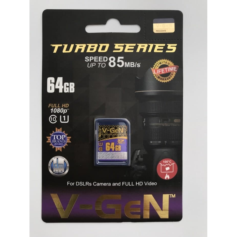Mới Thẻ Nhớ V-Gen Sd 64 Gb Turbo