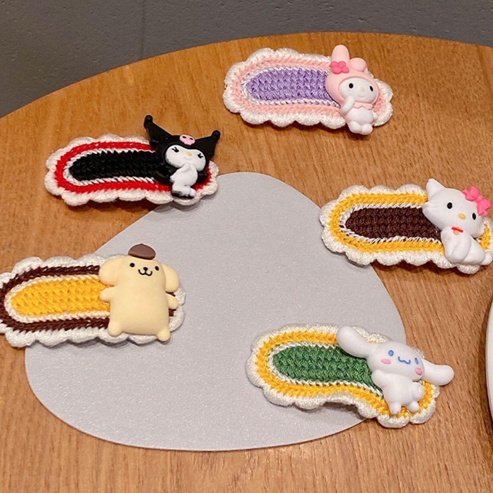 NICKOLAS Kẹp Tóc Dệt Kim Họa Tiết Hoạt Hình Phong Cách Retro Hàn Quốc Xinh Xắn Cho Bé Gái